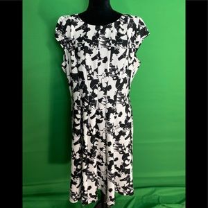 Black and white floral dress